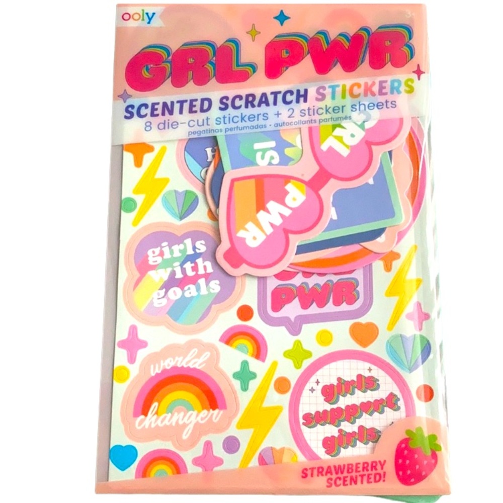 Girl Power Strawberry Scented Sticker Set - NWT